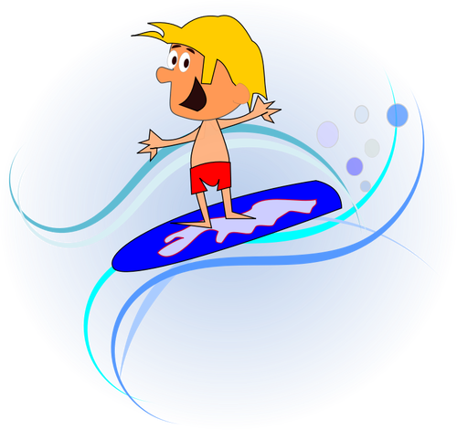 Comic Character Surfer Clipart