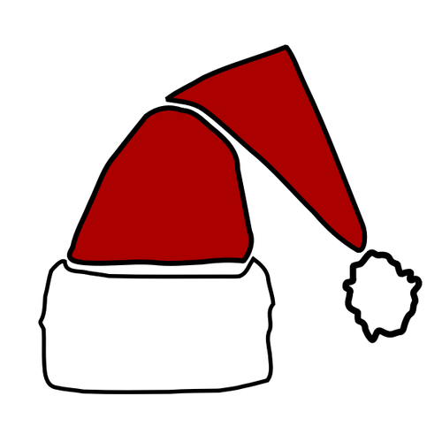 Santa Claus Hat Red And White Clipart