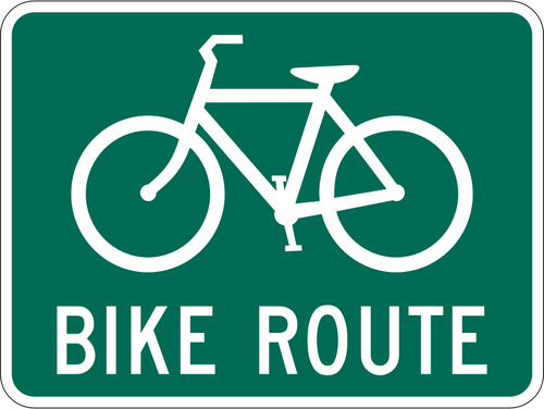 Of Bike Route Traffic Sign Clipart
