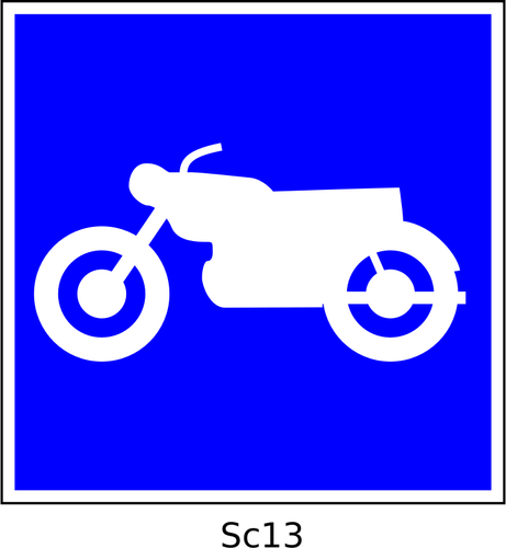 Of Motorbikes Square Blue Sign Clipart