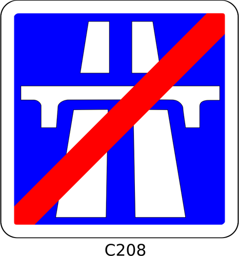 Of End Of Motorway Section Roadsign Clipart