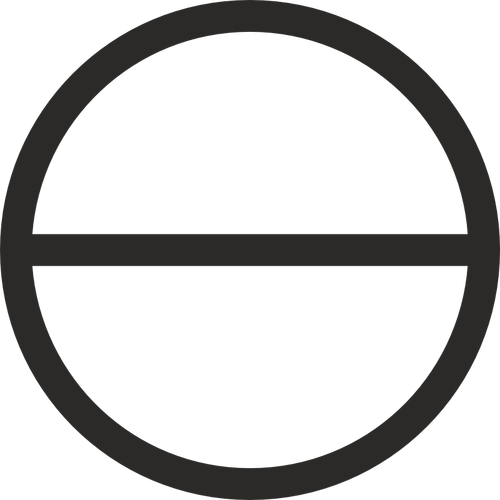 Circle With Horizontal Diameter Sign Clipart