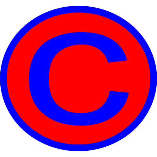 C Letter In Red And Blue Clipart