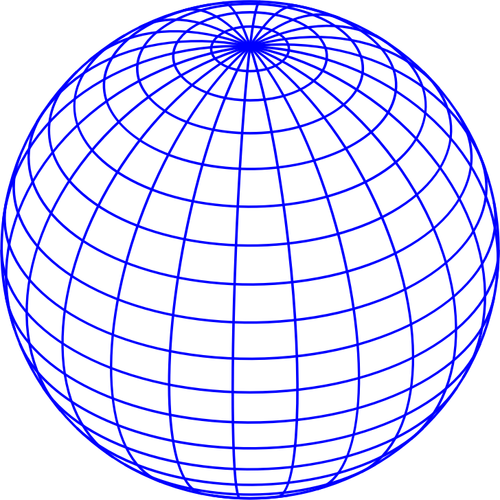 Of Blue Wired Globe Clipart