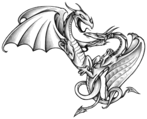 Dragons In A Fight Clipart