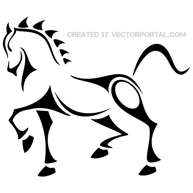 Horse Tattoo 2 Vector Freevectors Png Image Clipart