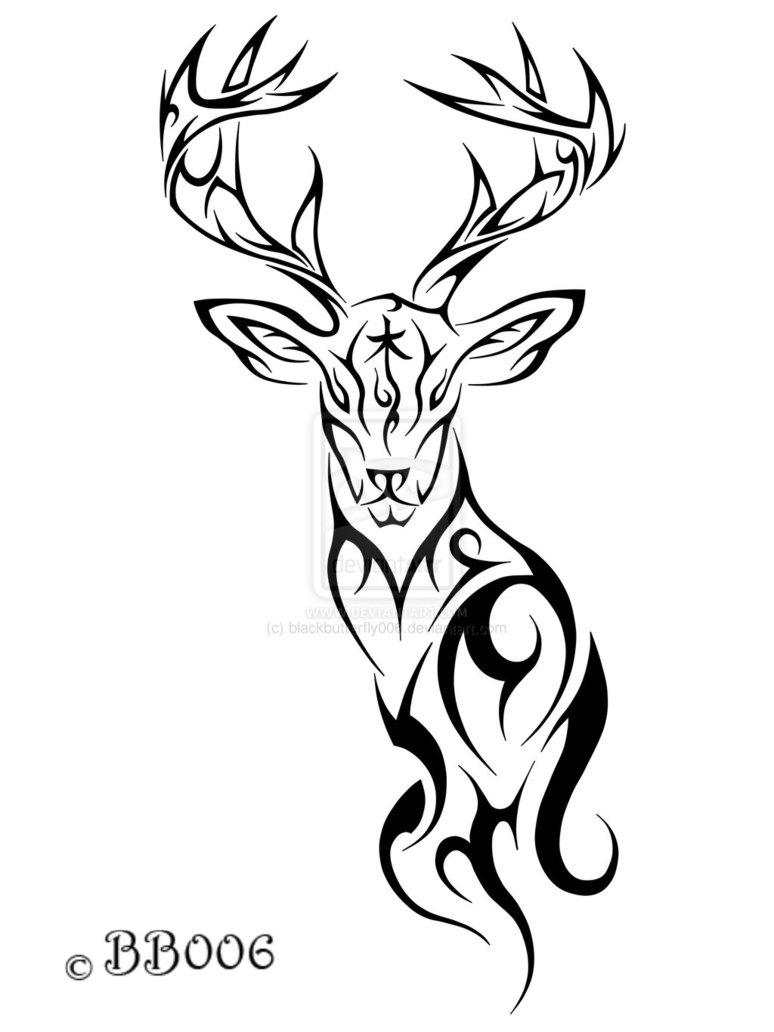 Tribal Deer Tattoo Hd Photos Clipart