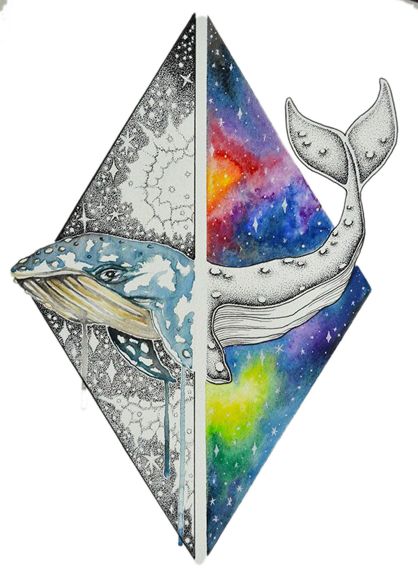 Whale Tattoo Art Prismatic Watercolor The Painting Clipart