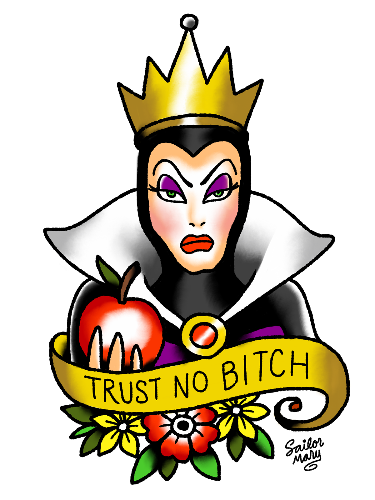 School Queen Old Flash (Tattoo) Evil Bitch Clipart