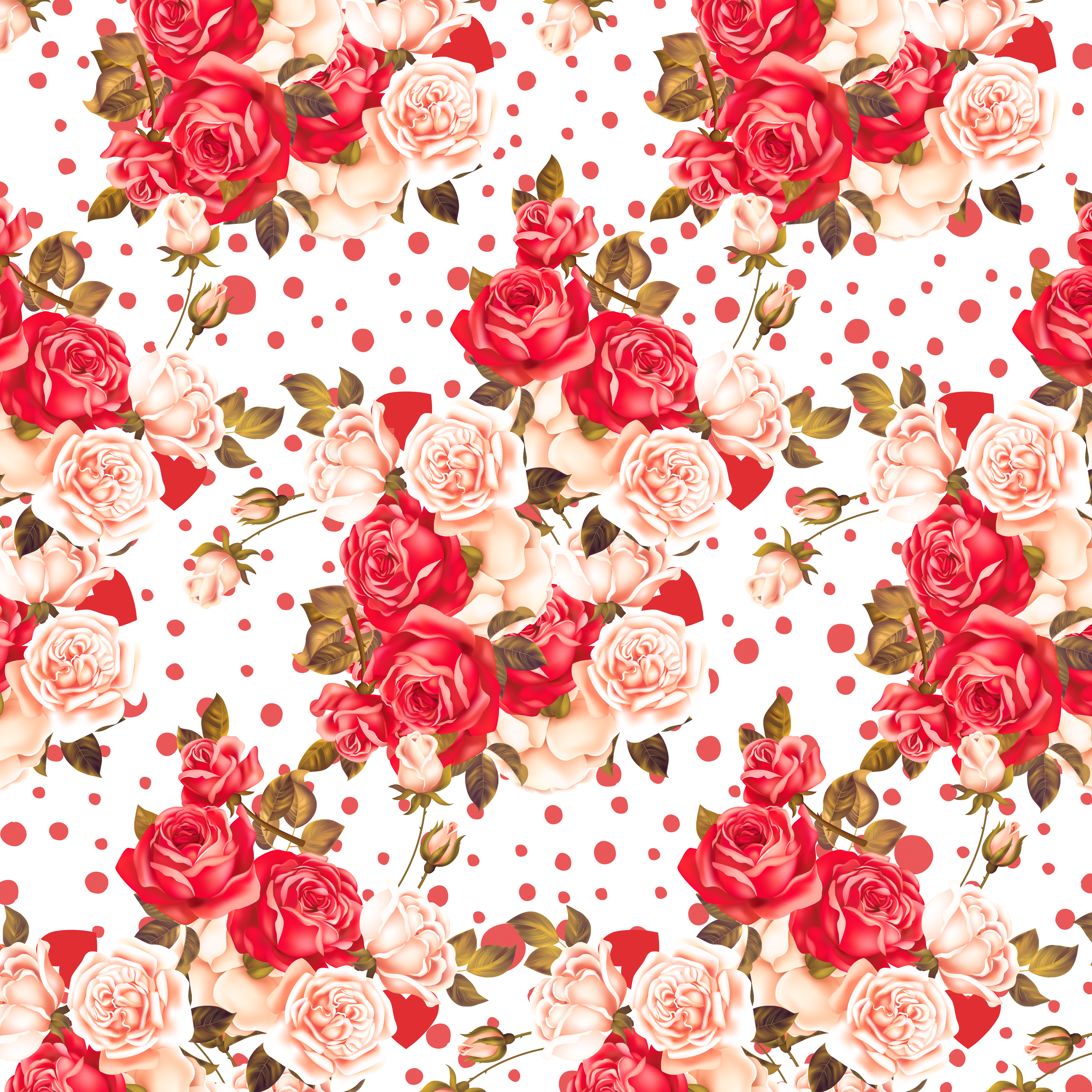 And Pink Designs Garden Textile Roses White Clipart