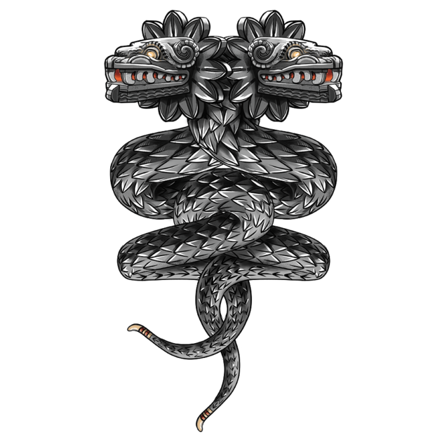 Tattoo Maya Quetzalcoatl Serpent Double-Headed Civilization Design Clipart