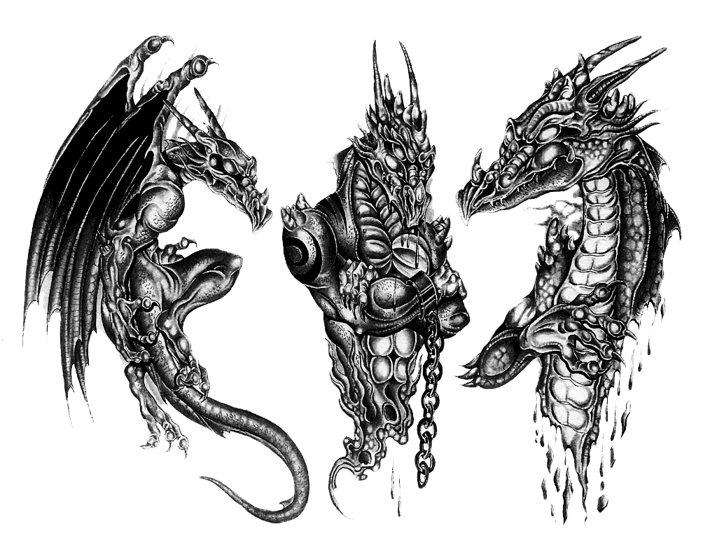 Tattoo Black-And-Gray Sleeve Artist Dragon Design 3D Clipart