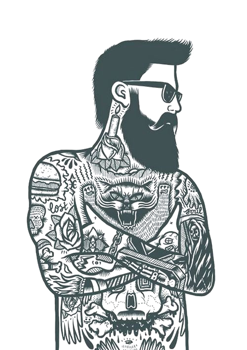 Tattoo Bearded Sleeve Artist Removal Ink Clipart