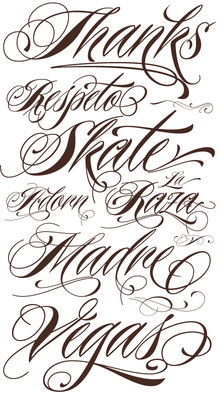 Tattoo Aggarwal Script Lettering Typeface Kajal Font Clipart