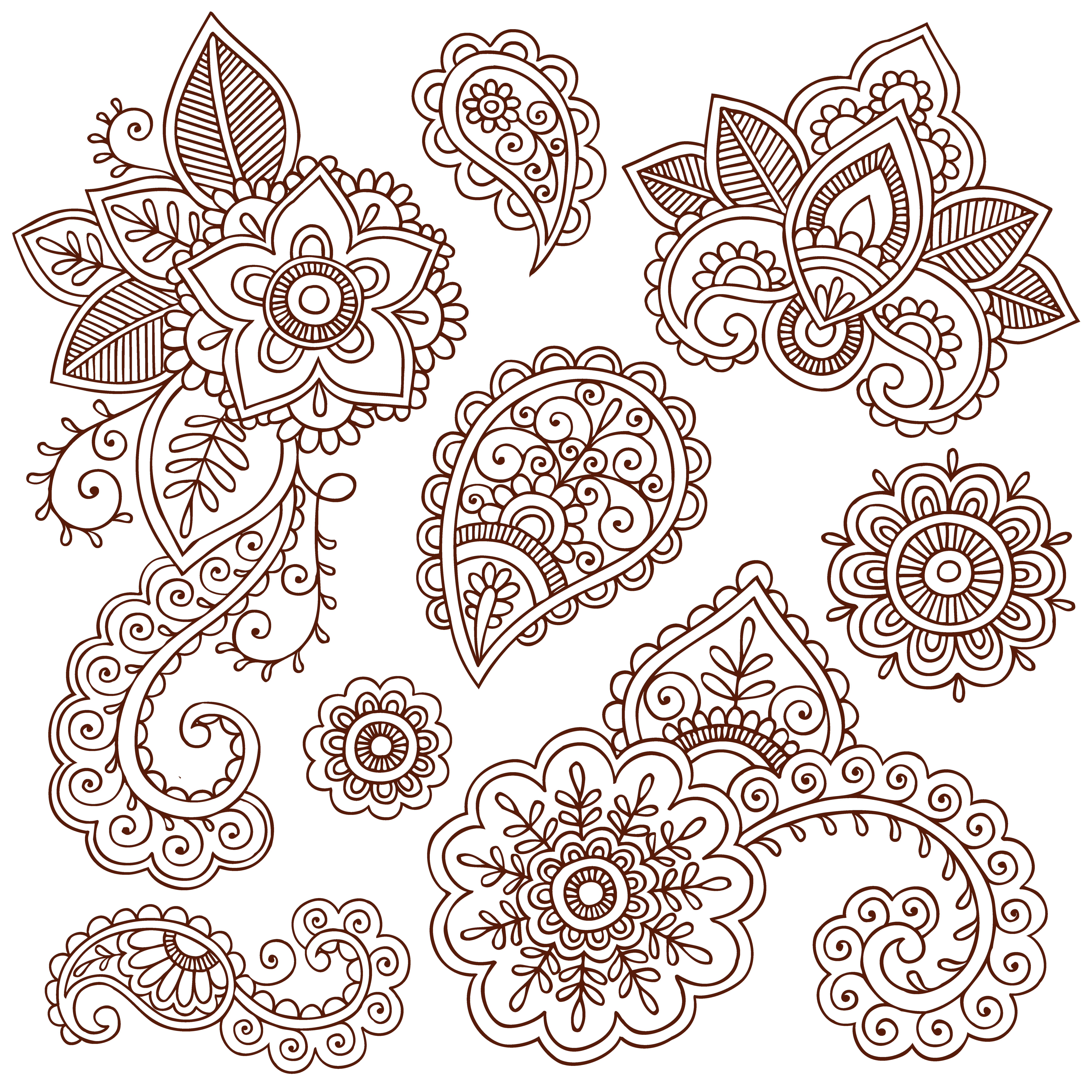 Tattoo Paisley Material Ham Pattern Henna Vector Clipart