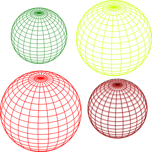 Selection Of Wired Globes Clipart
