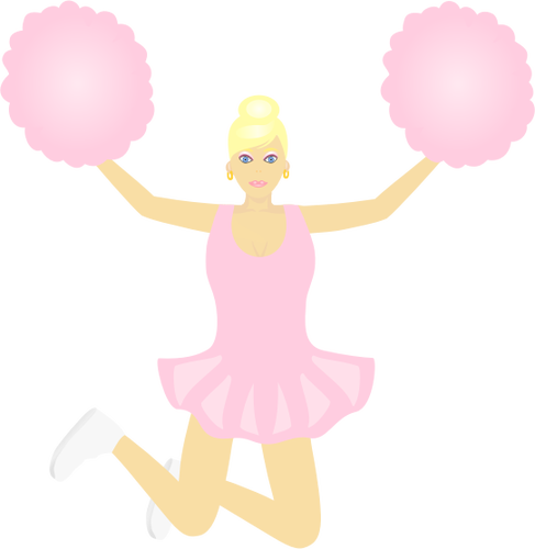 Of Dancing Cheerleader Girl Clipart