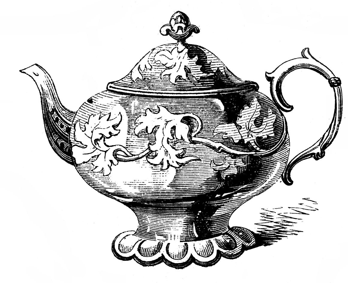 Free Vintage 2 Ornate Teapots The Graphics Clipart