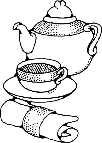 Teapot And Cup Vector In Open Office Clipart