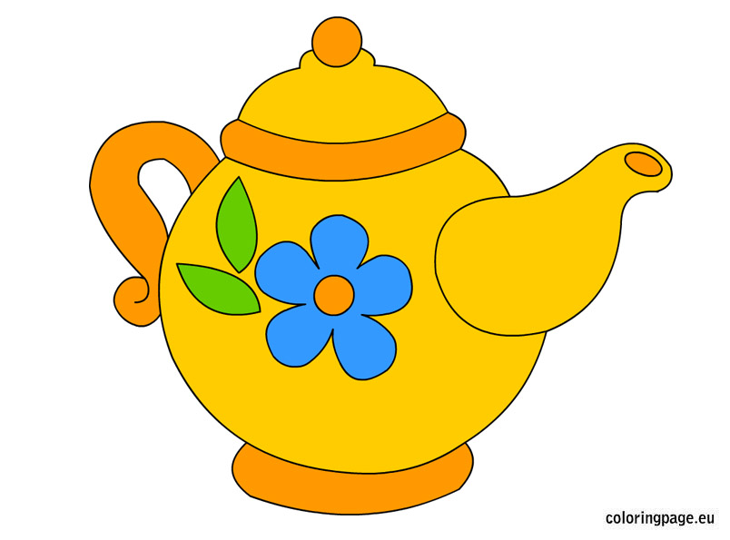Teapot Coloring Page Image Png Clipart