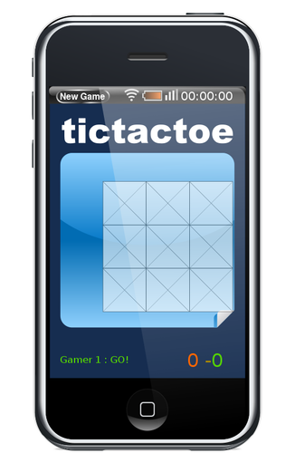 Iphone With Tictactoe Game On Screen Clipart