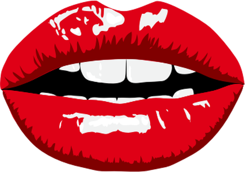 Glossy Red Lips Clipart