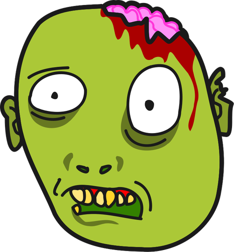 Of Zombie With Bleeding Brain Clipart