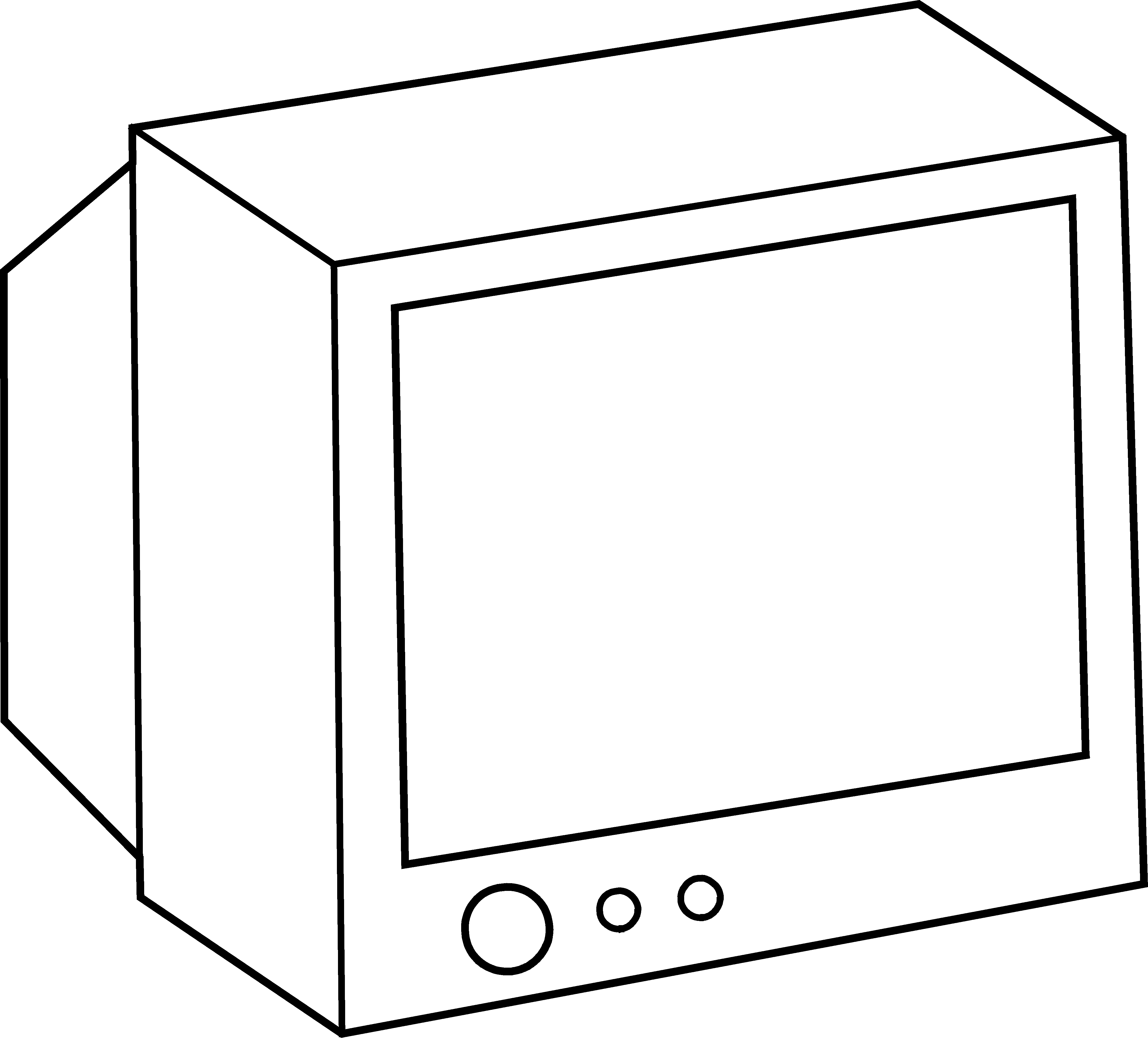Simple Television Coloring Page Transparent Image Clipart