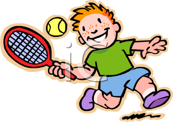Clip Art Boy Playing Tennis Kid Clipart