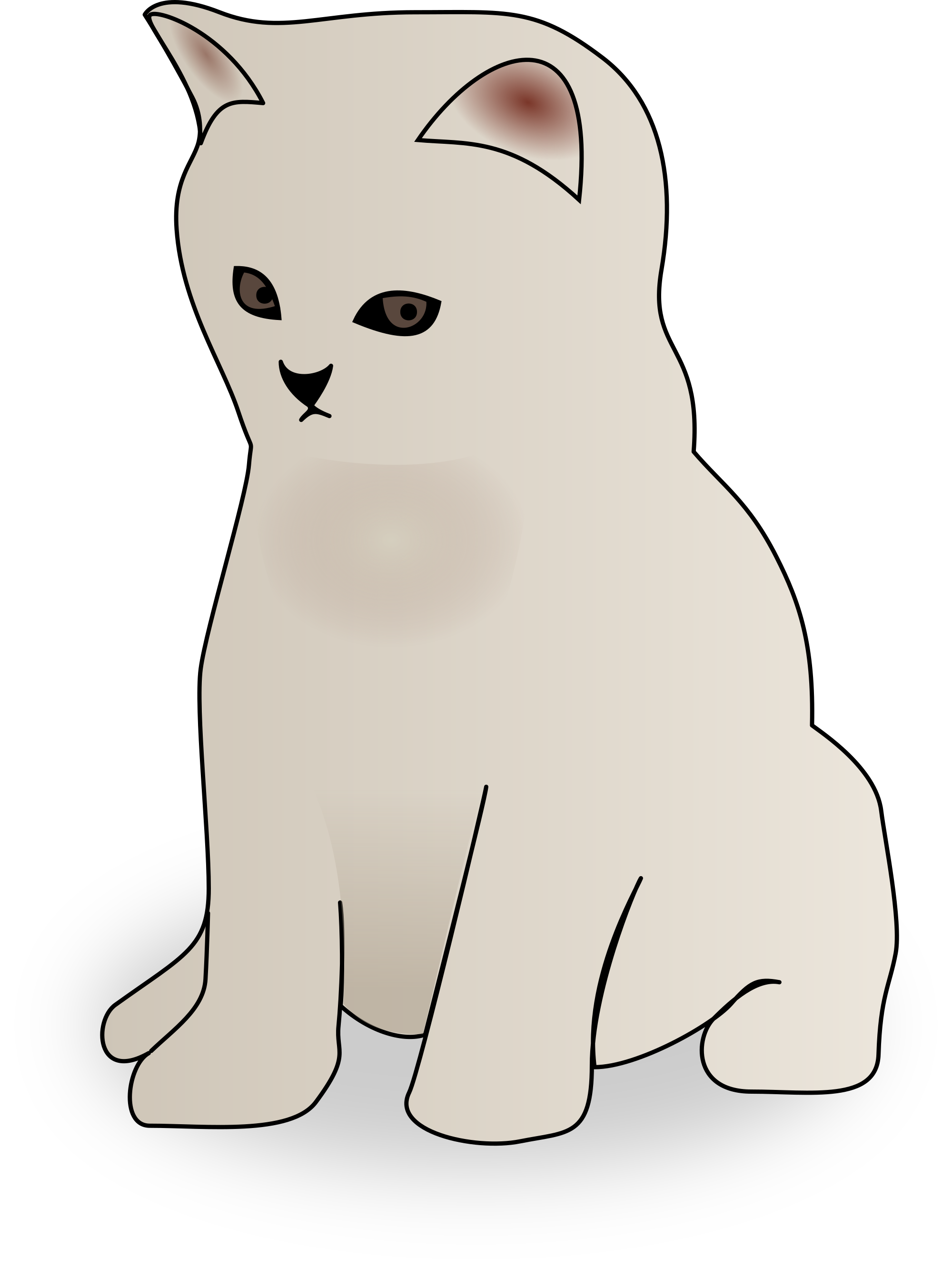 Free Kitten Thinking And Vector Image Clipart