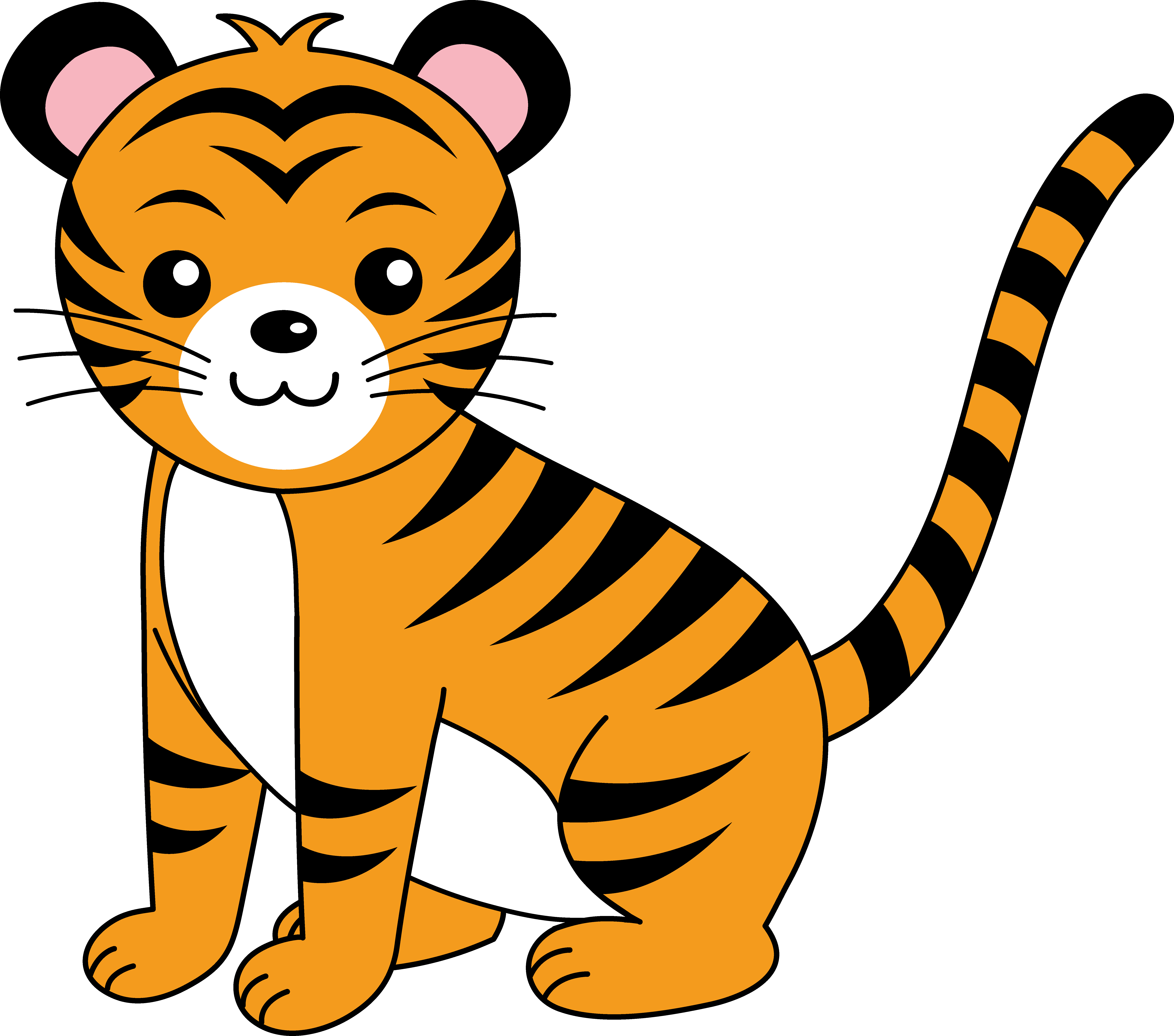 Cute Orange Tiger Cub Free Download Clipart