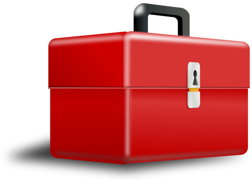 Of 3D Red Metallic Toolbox Clipart