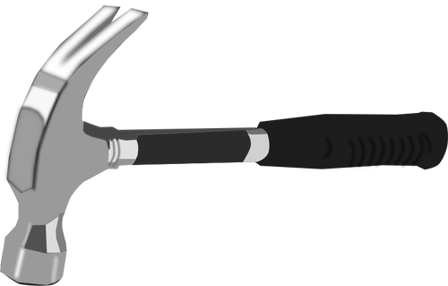 Of Hammer With Black Rubber Handle Clipart