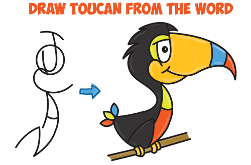 How To Draw Cartoon Toucans From The Clipart