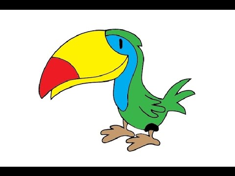How To Draw A Cartoon Toucan Easy Clipart