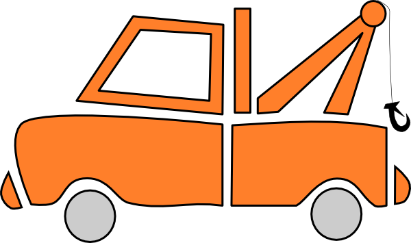 Orange Tow Truck At Vector Free Download Clipart