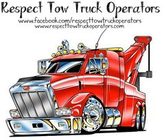 Medium Duty Tow Truck Cartoon Art By Clipart