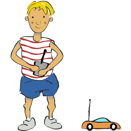 Boy With Remote Control Car Clipart