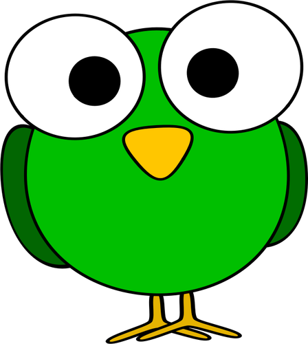 Green Large Eyed Bird Image Clipart