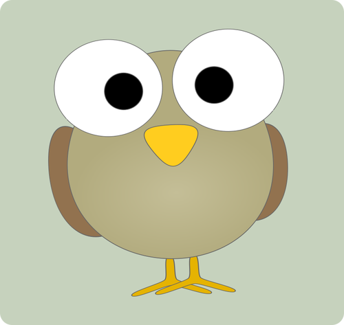Grayscale Large Eyed Bird Image Clipart