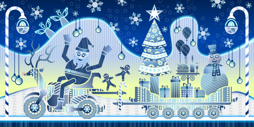 Season'S Greetings Blue Greeting Card Clipart