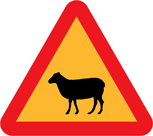 Of Sheep Traffic Sign Warning Clipart