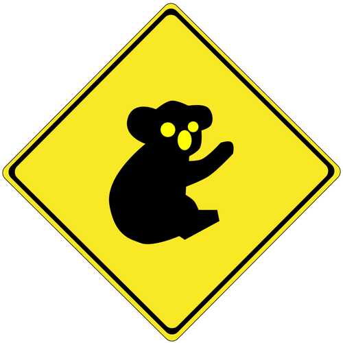Koalas On The Road Road Sign Clipart