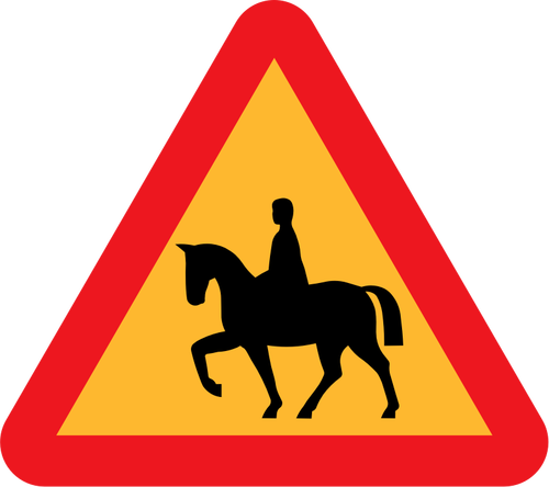 Horse Riders Warning Traffic Sign Clipart