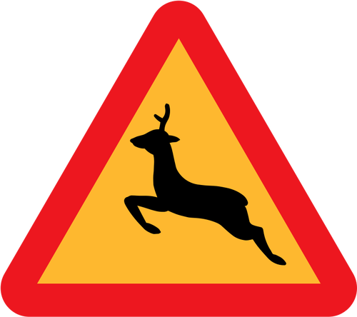 Warning For Deer Traffic Sign Clipart