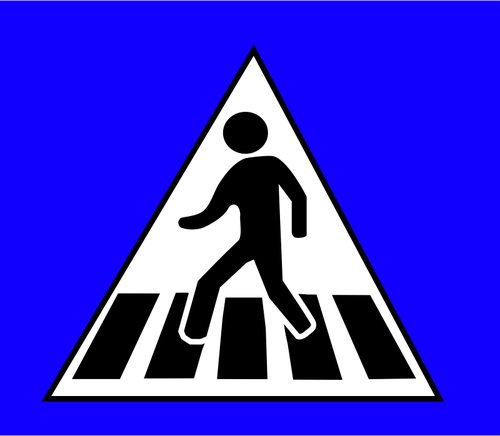 Pedestrian Crossing Traffic Caution Sign Clipart
