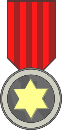 Of Star Award Medal On Red Ribbon Clipart