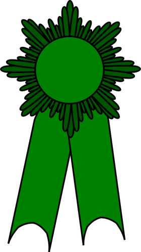Of Medal With A Green Ribbon Clipart