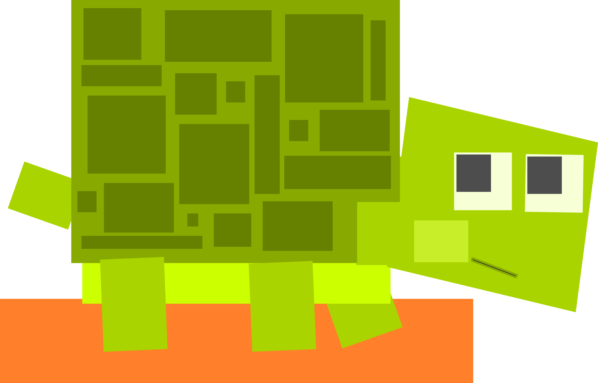 Free Square Pixelated Turtle And Vector Image Clipart