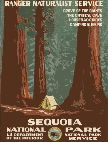 Sequoia Travel Poster Clipart